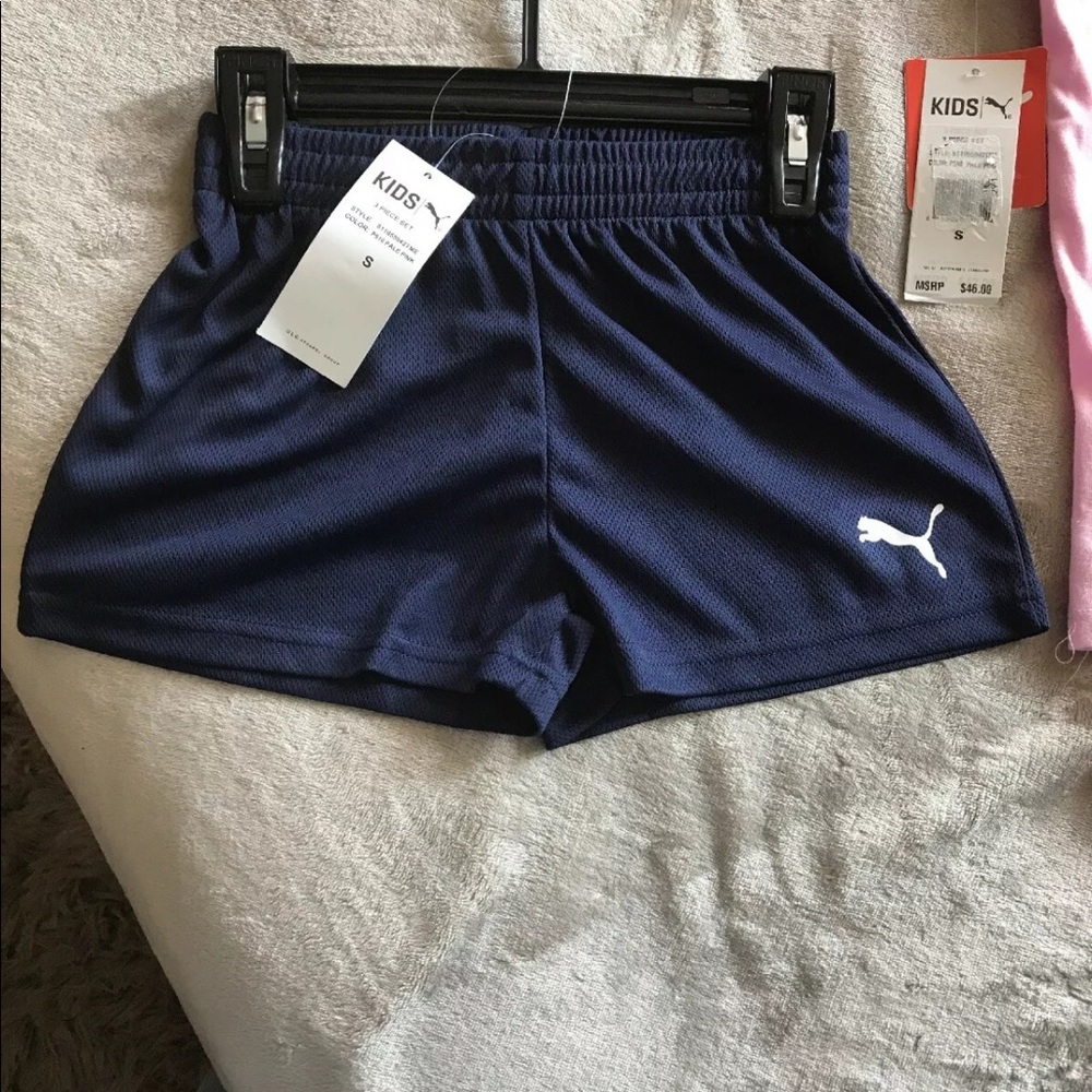Girls Kids Puma Shorts And Shirt Set Outfit